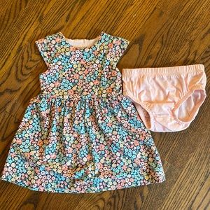 Carter’s 12 months floral dress with pink bloomers. Never without tags